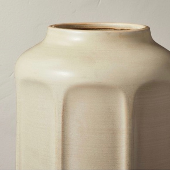 HEARTH & HAND 16” Faceted Ceramic Vase, Taupe, NWT - Picture 4 of 4